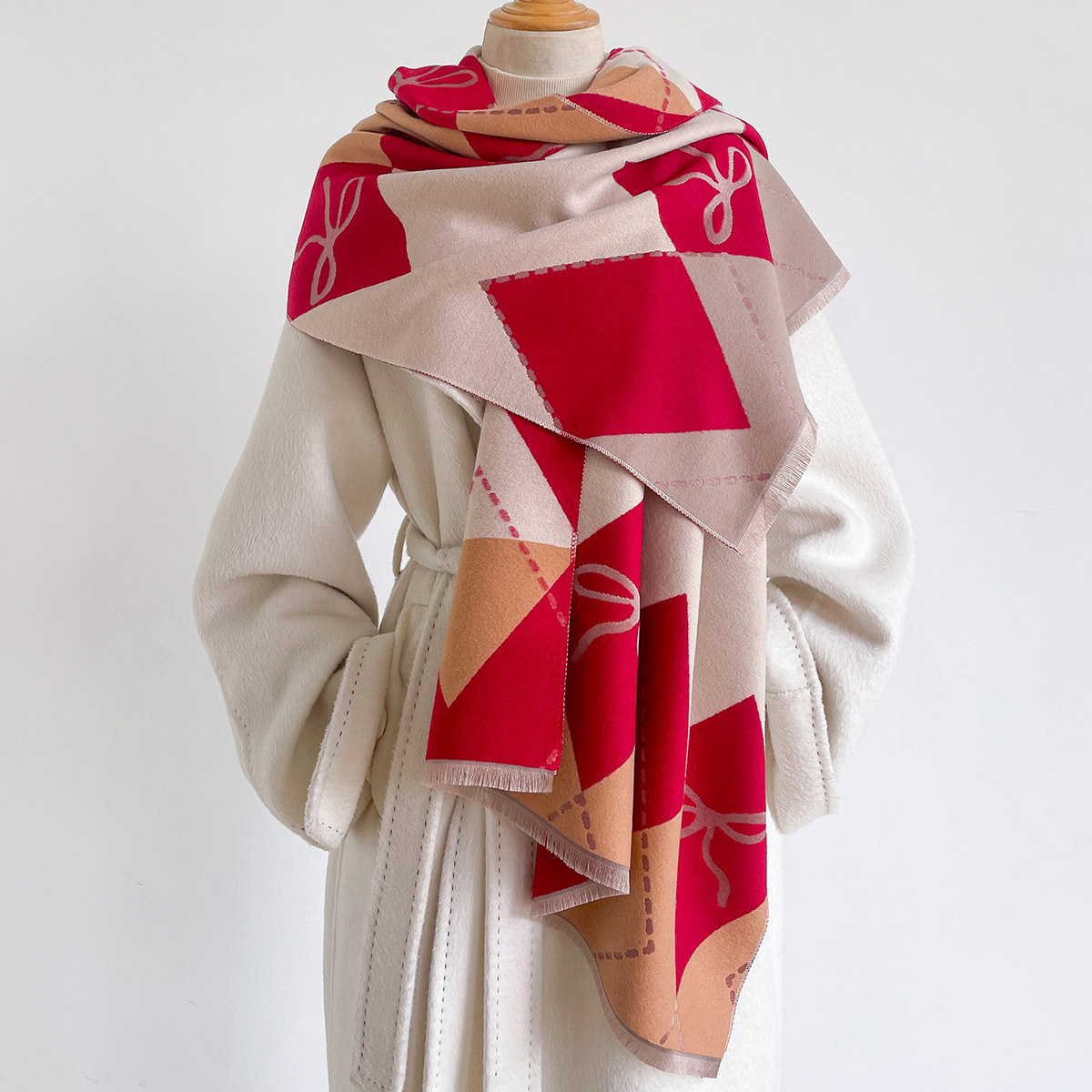 Pashmina Wrap Large - وشاح نسائي من الكشمير الصناعي مع
