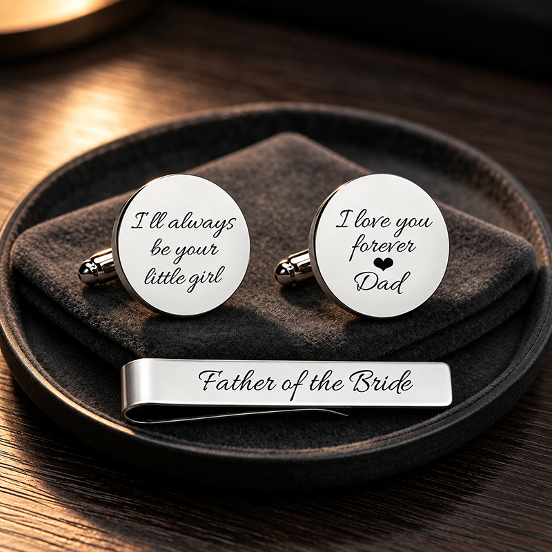 Tie Bar Set Gift - طقم أزرار أكمام ورباط ربطة عنق