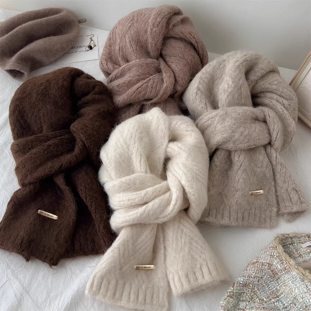 Muffler Men Wool - وشاح صوف عالي الجودة للنساء والرجال،