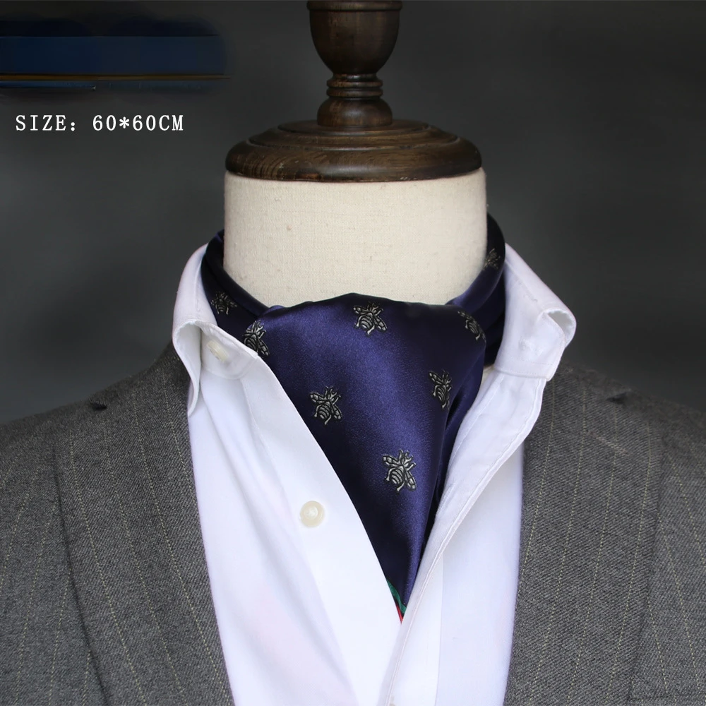 Silk Neck Scarf - وشاح حريري بريطاني للرجال ، منشفة