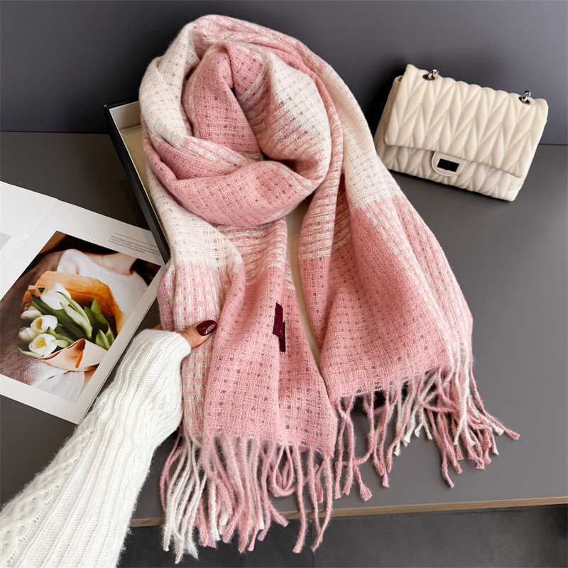 Pashmina Wrap Large - وشاح دافئ من الكشمير الصناعي للنساء،