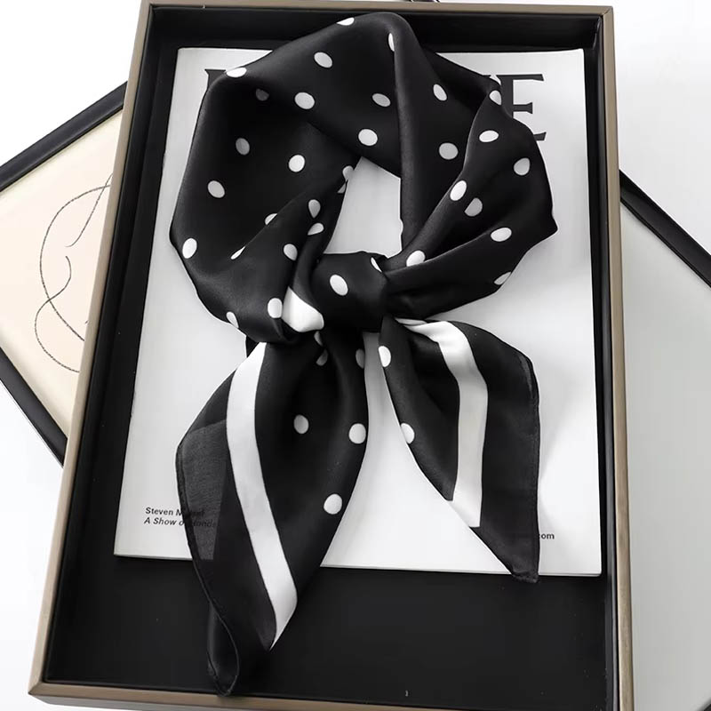 Silk Neck Scarf - الفاخرة سيدة الشعر نقطة وشاح الإناث