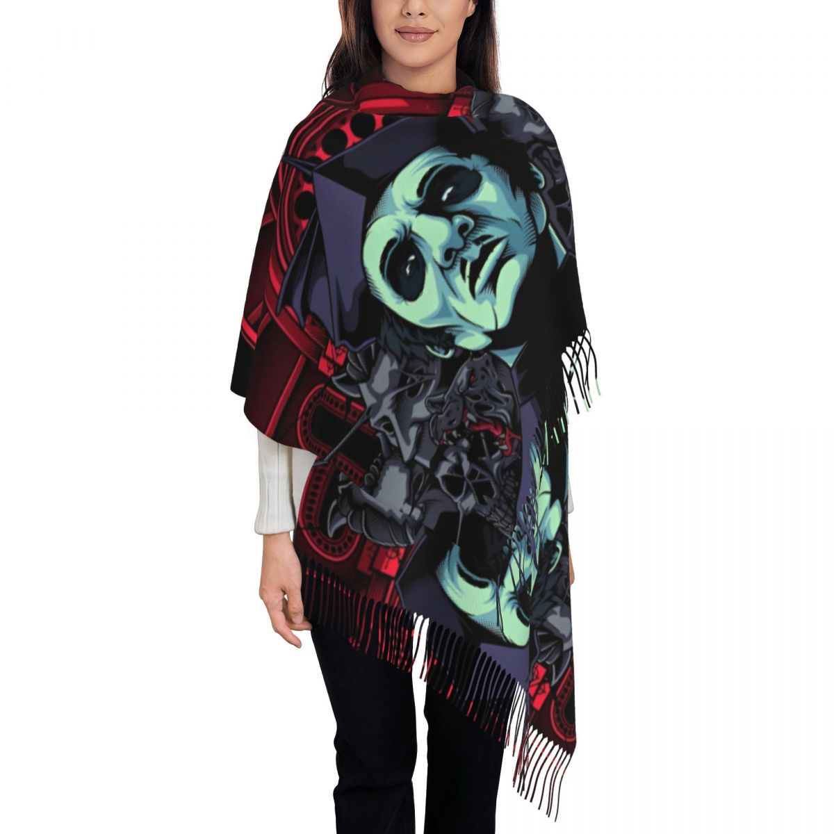 Pashmina Wrap Large - شبح الفرقة شال التفاف للمرأة الدافئة