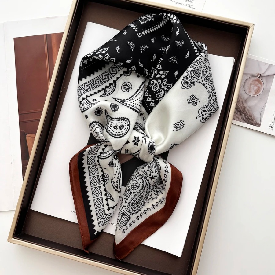 Bandana Cotton - 2025 شال حرير مربع للنساء، وشاح