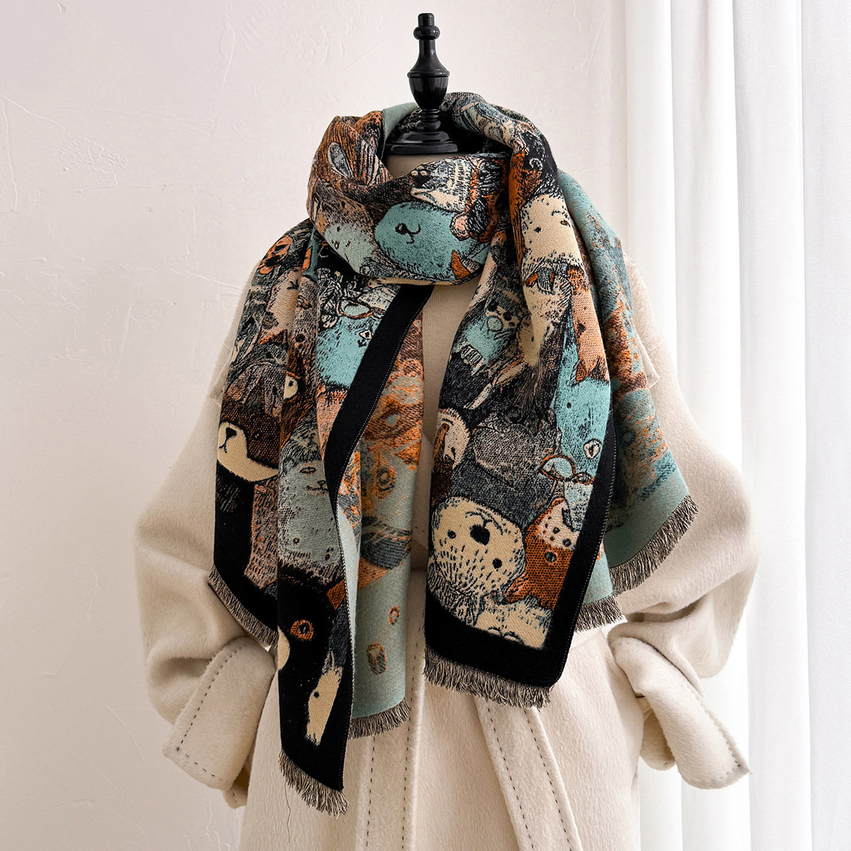 وشاح نسائي من الكشمير الصناعي، - مراجعة Pashmina Wrap Large وسعره