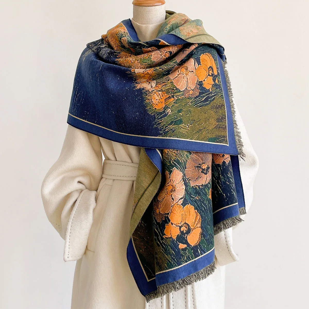 وشاح نسائي من الكشمير الصناعي، - مراجعة Pashmina Wrap Large وسعره