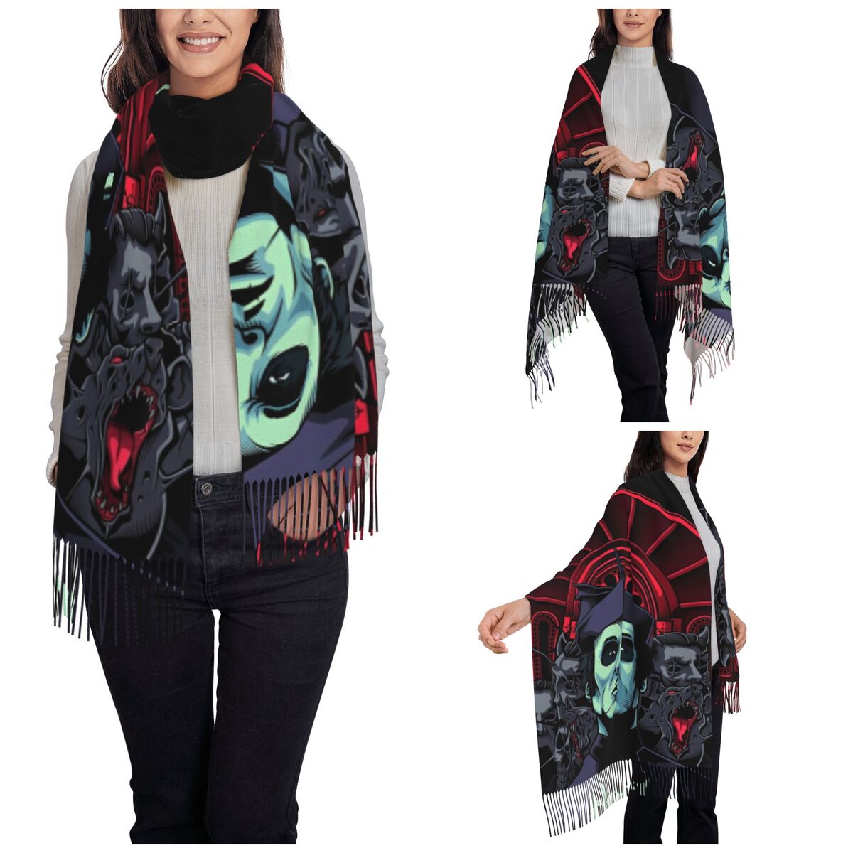 شبح الفرقة شال التفاف للمرأة ا - مراجعة Pashmina Wrap Large وسعره